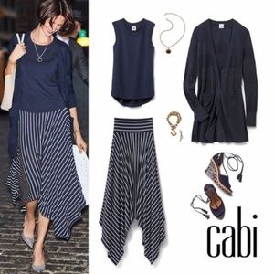 New CAbi Twirl Skirt M Navy Blue Stretch #5183
